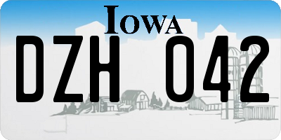IA license plate DZH042