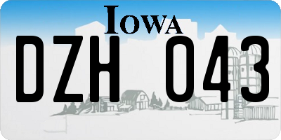 IA license plate DZH043