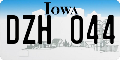 IA license plate DZH044
