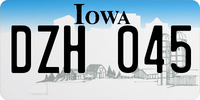 IA license plate DZH045