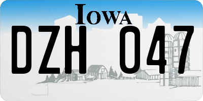 IA license plate DZH047