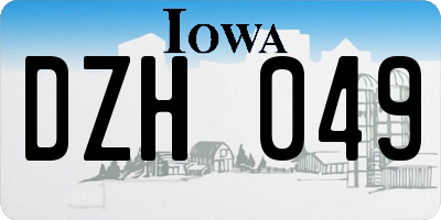 IA license plate DZH049