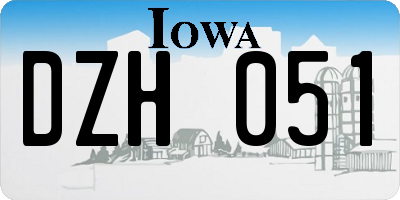 IA license plate DZH051