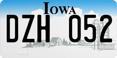 IA license plate DZH052