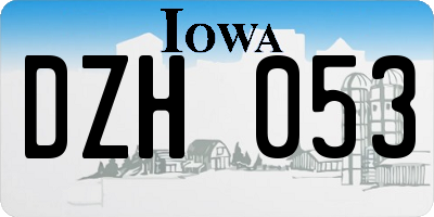 IA license plate DZH053
