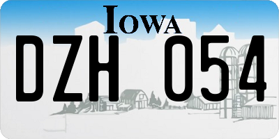 IA license plate DZH054