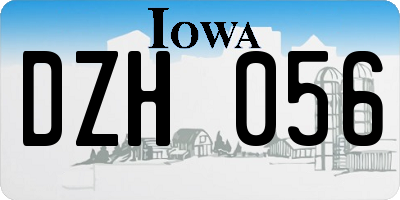 IA license plate DZH056