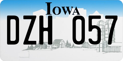 IA license plate DZH057