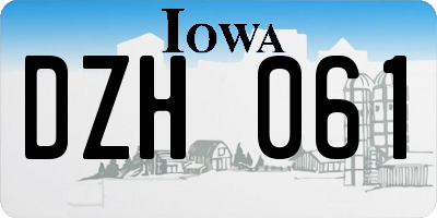 IA license plate DZH061