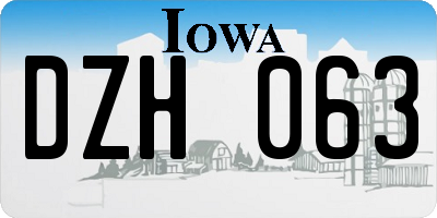 IA license plate DZH063