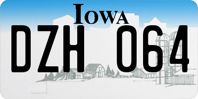 IA license plate DZH064