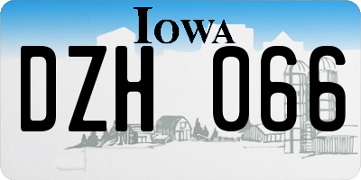 IA license plate DZH066