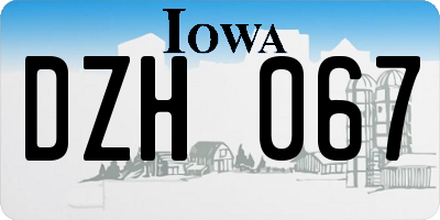 IA license plate DZH067