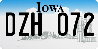 IA license plate DZH072
