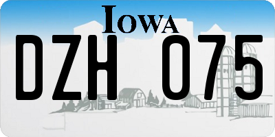 IA license plate DZH075