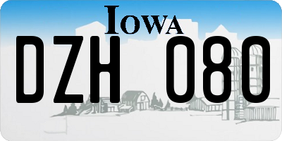 IA license plate DZH080