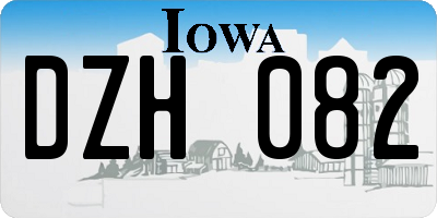 IA license plate DZH082
