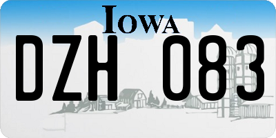 IA license plate DZH083
