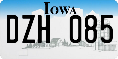 IA license plate DZH085