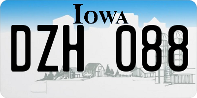 IA license plate DZH088