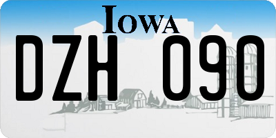 IA license plate DZH090
