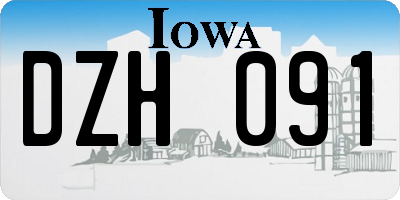 IA license plate DZH091