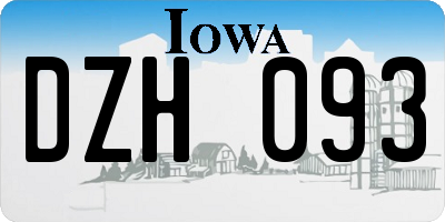 IA license plate DZH093