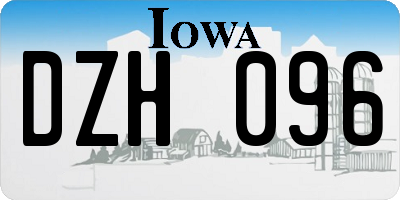 IA license plate DZH096