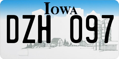 IA license plate DZH097