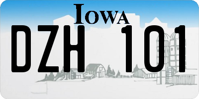 IA license plate DZH101