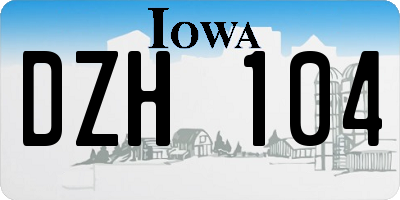 IA license plate DZH104
