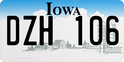 IA license plate DZH106