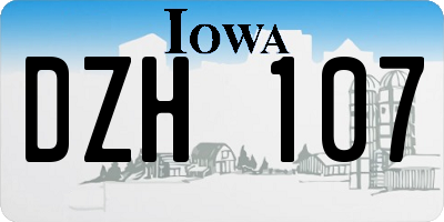 IA license plate DZH107