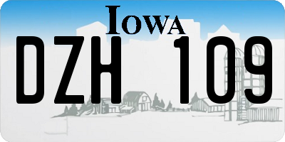IA license plate DZH109
