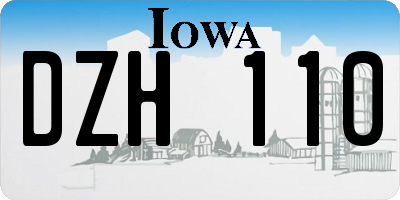 IA license plate DZH110
