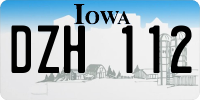 IA license plate DZH112