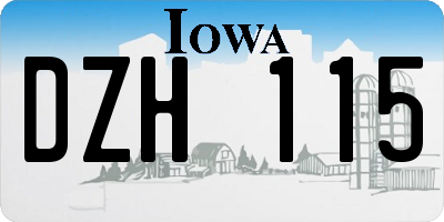 IA license plate DZH115