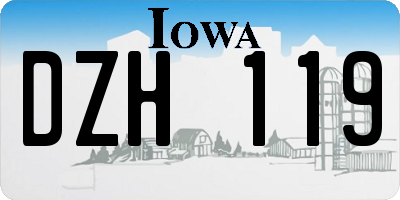 IA license plate DZH119