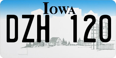 IA license plate DZH120