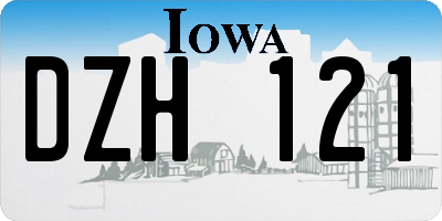 IA license plate DZH121