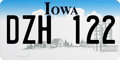IA license plate DZH122