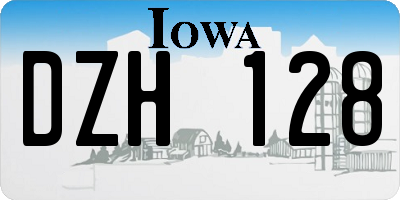 IA license plate DZH128