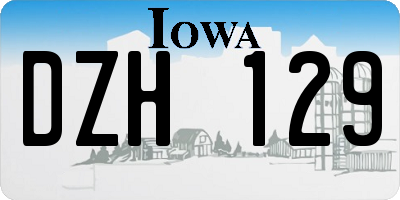 IA license plate DZH129