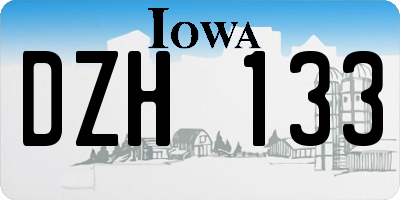 IA license plate DZH133