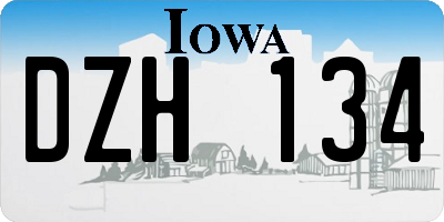 IA license plate DZH134
