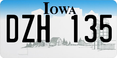 IA license plate DZH135