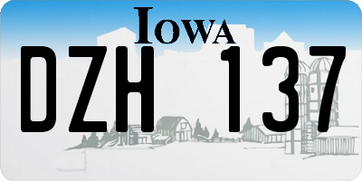 IA license plate DZH137