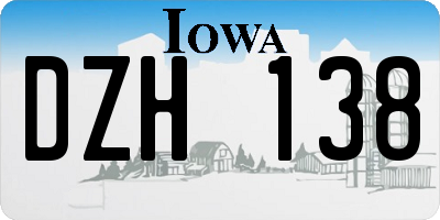 IA license plate DZH138