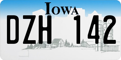 IA license plate DZH142