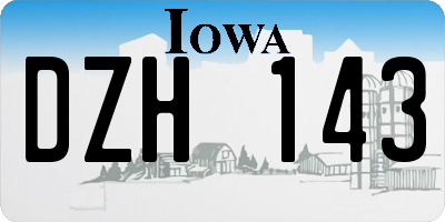 IA license plate DZH143